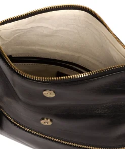 Flare' Black Leather Clutch Bag