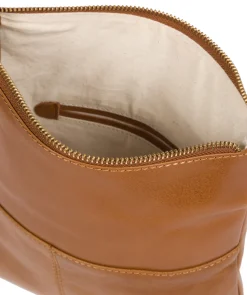 Flare' Dark Tan Leather Clutch Bag