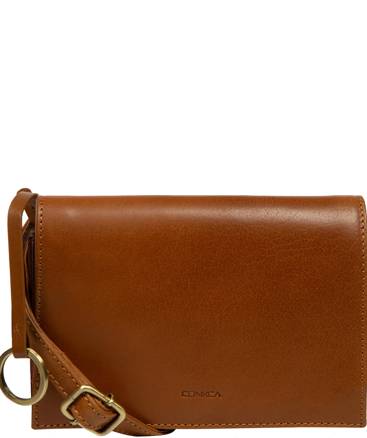 Fleur' Conker Brown & Dark Tan Leather Cross Body Bag