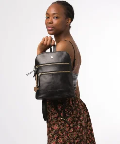 Francisca' Black Leather Backpack
