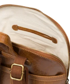 Francisca' Dark Tan Leather Backpack