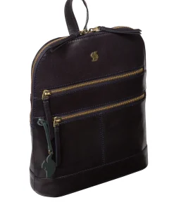 Francisca' Navy Leather Backpack