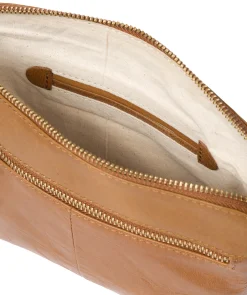 Frida' Dark Tan Leather Cross Body Bag