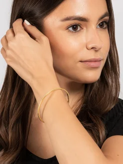 Gift Packaged 'Aaliyah' 18ct Yellow Gold Plated 925 Silver Minimalist Bangle