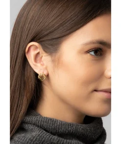 Gift Packaged 'Ana' 18ct Gold Plated 925 Silver & Cubic Zirconia Branch Earrings