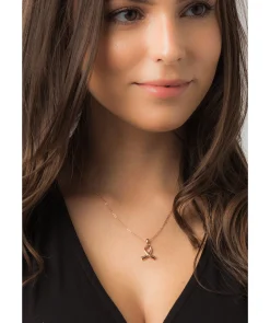 Gift Packaged 'Anson' 18ct Rose Gold Plated 925 Silver Ribbon Design Necklace