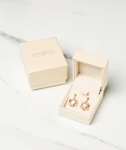 Gift Packaged 'Asquith' 18ct Rose Gold 925 Silver & Shell Pearl Sparkle Earrings