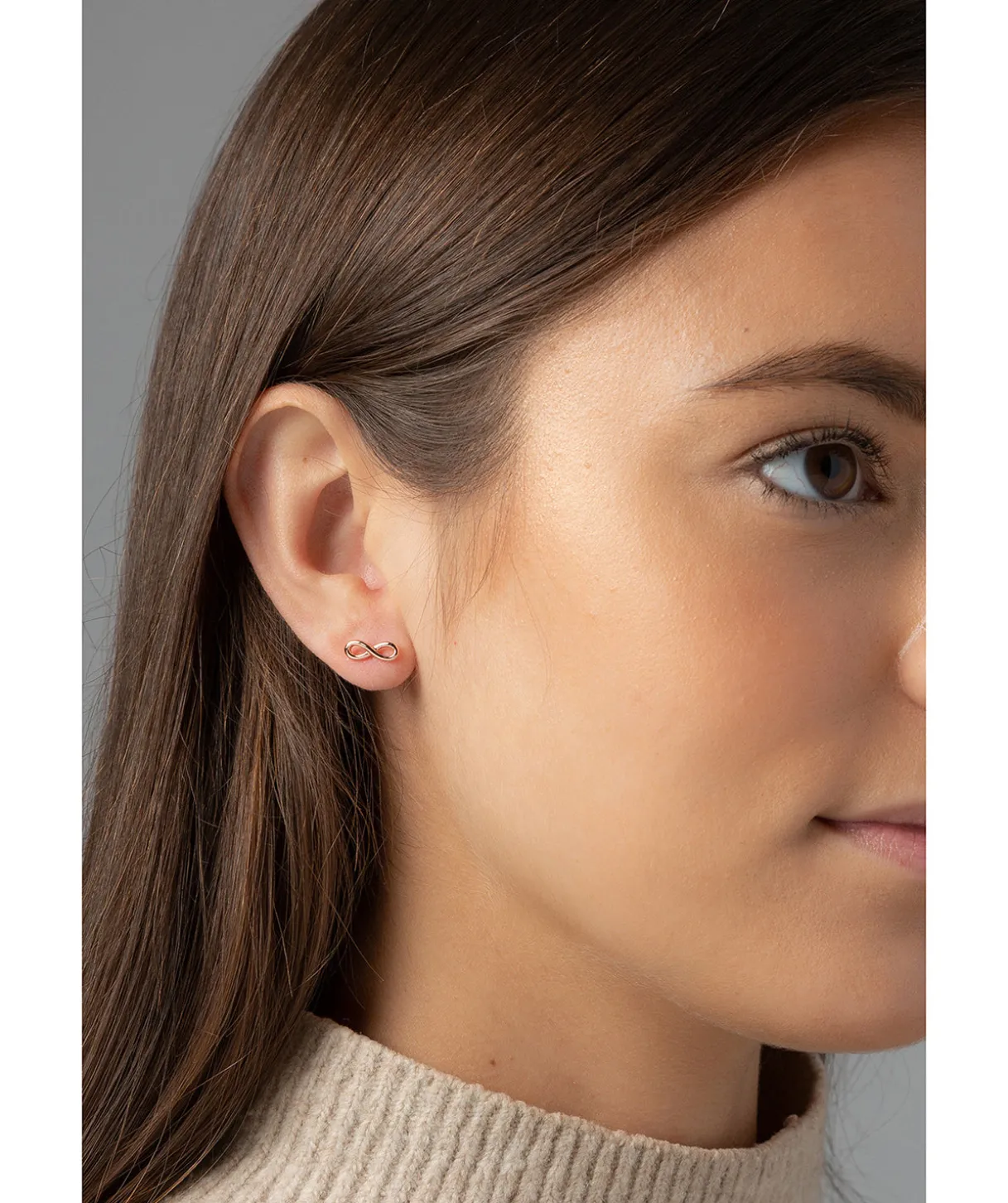 Gift Packaged 'Atarah' 18ct Rose Gold Plated Sterling Silver Infinity Earrings