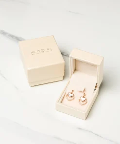 Gift Packaged 'Galli' 18ct Rose Gold Plated 925 Silver & Shell Pearl Heart Earrings