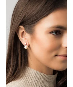 Gift Packaged 'Holton' 18ct Rose Gold Plated 925 Silver & Freshwater Pearl Sparkle Earrings