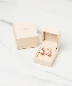 Gift Packaged 'Holton' 18ct Rose Gold Plated 925 Silver & Freshwater Pearl Sparkle Earrings