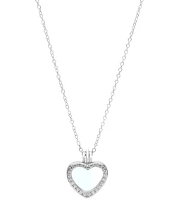 Gift Packaged 'Jordyn' 925 Silver & Cubic Zirconia Clear Heart Locket Necklace