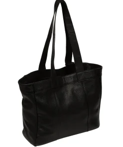 Gisella' Black Leather Tote Bag