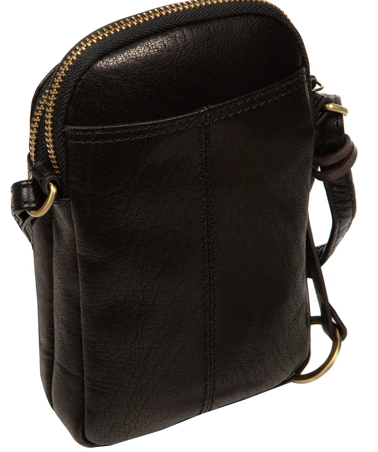 Giselle' Black Leather Cross Body Phone Bag