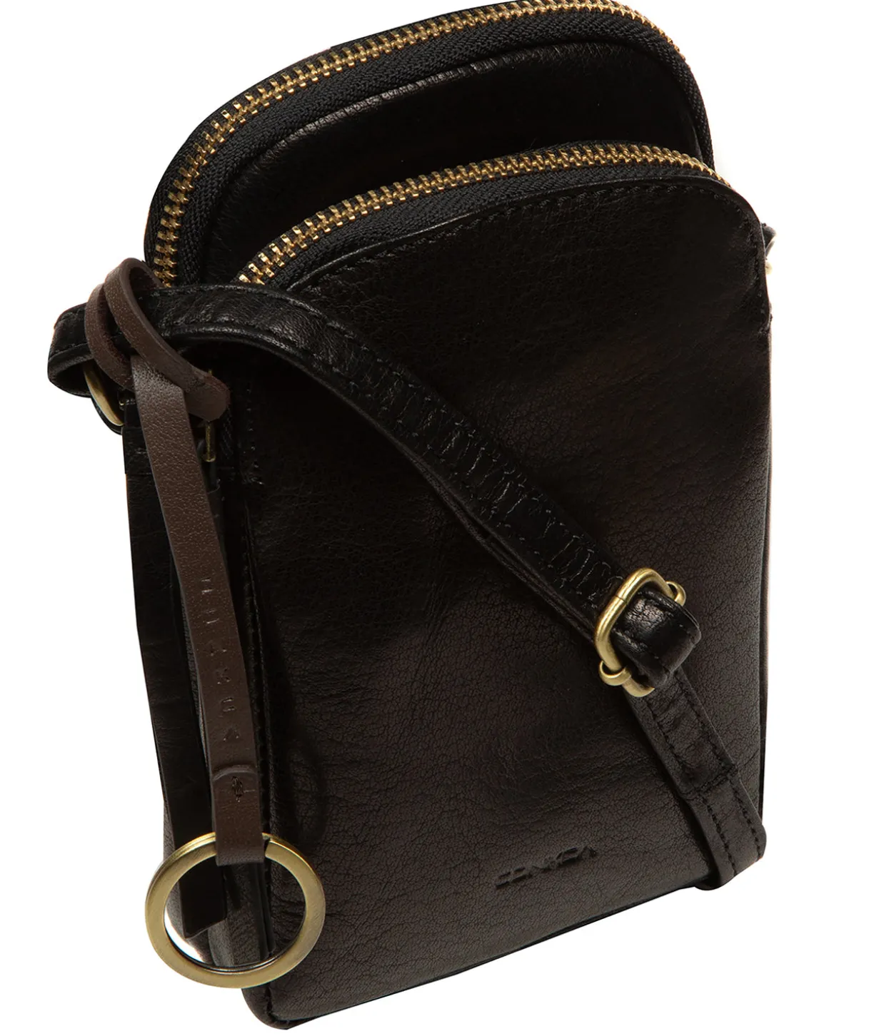 Giselle' Black Leather Cross Body Phone Bag