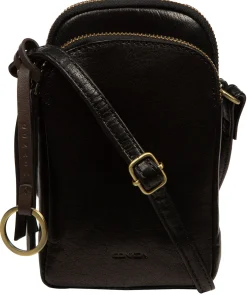 Giselle' Black Leather Cross Body Phone Bag