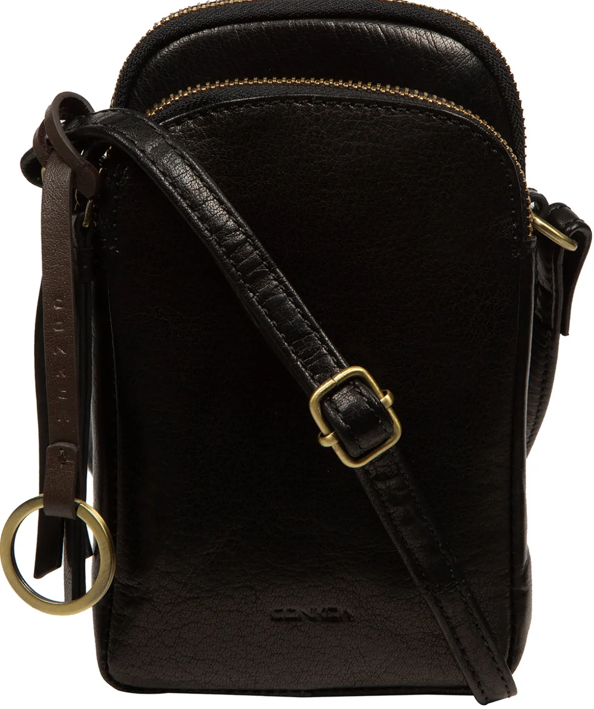 Giselle' Black Leather Cross Body Phone Bag