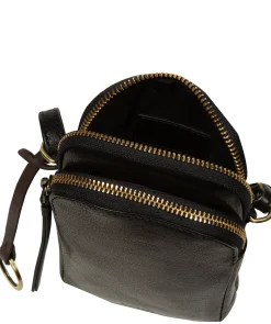 Giselle' Black Leather Cross Body Phone Bag