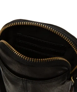 Giselle' Black Leather Cross Body Phone Bag