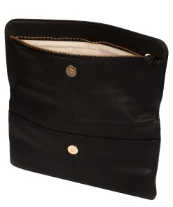 Golders' Black Leather Clutch Bag