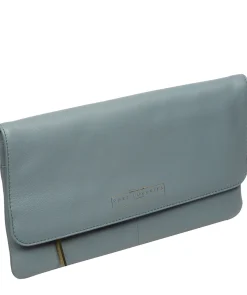 Golders' Cashmere Blue Leather Clutch Bag