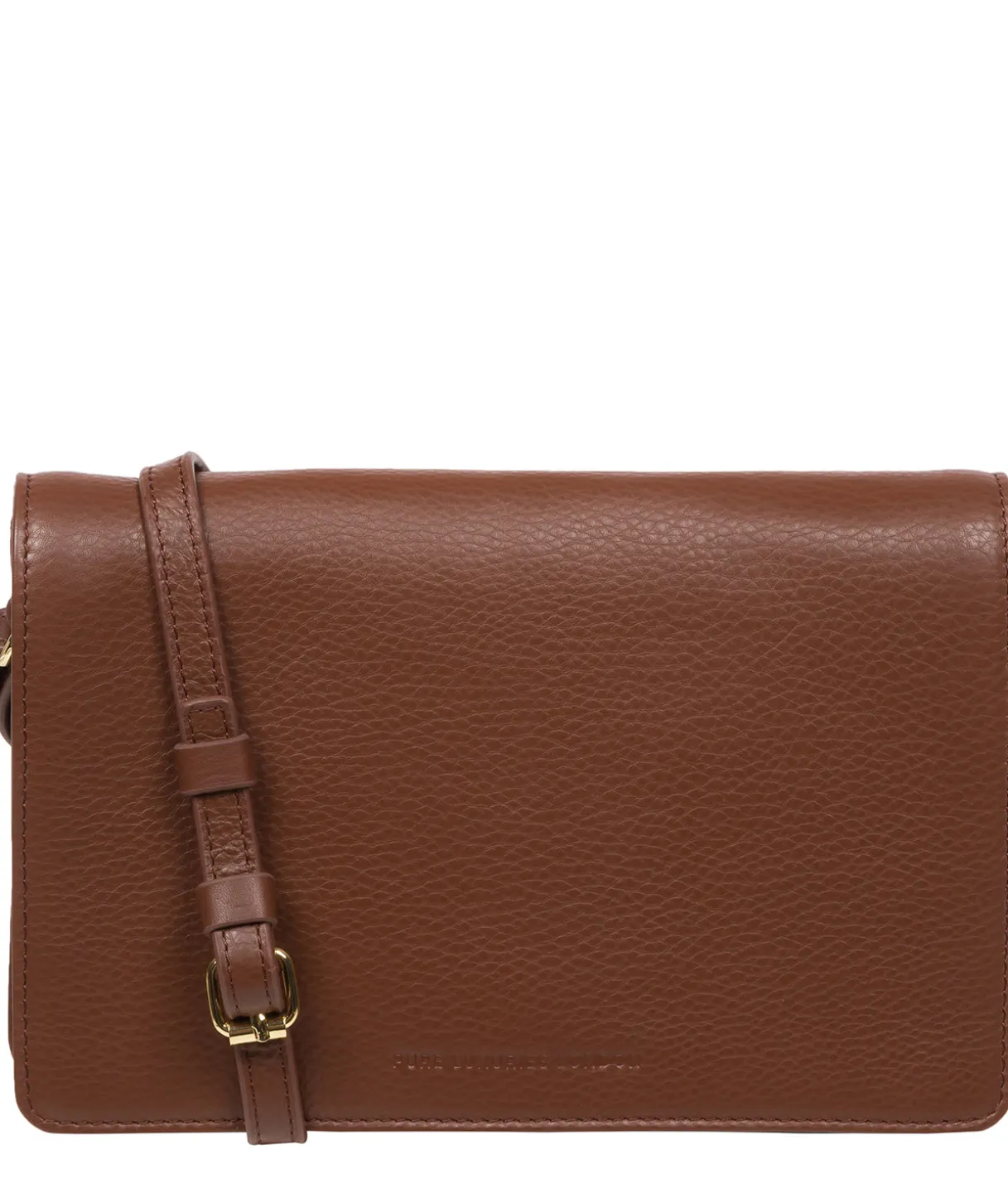 Gwen' Dark Tan Nappa Leather Cross Body Bag