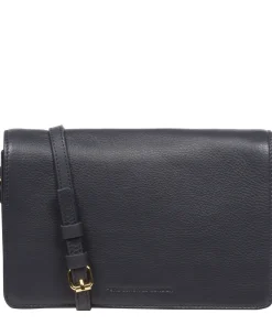 Gwen' Navy Nappa Leather Cross Body Bag