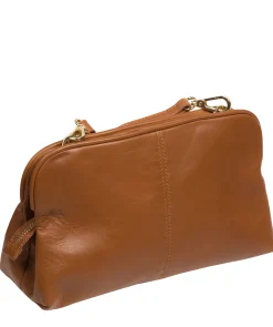 Halsey' Oak Nappa Leather Cross Body Clutch Bag