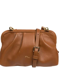 Halsey' Oak Nappa Leather Cross Body Clutch Bag