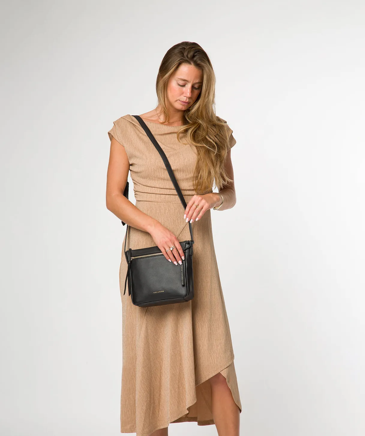 Harford' Black Leather Cross Body Bag