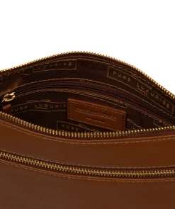 Harford' Tan Leather Cross Body Bag