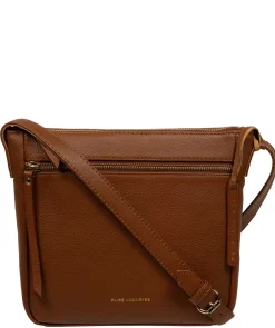 Harford' Tan Leather Cross Body Bag