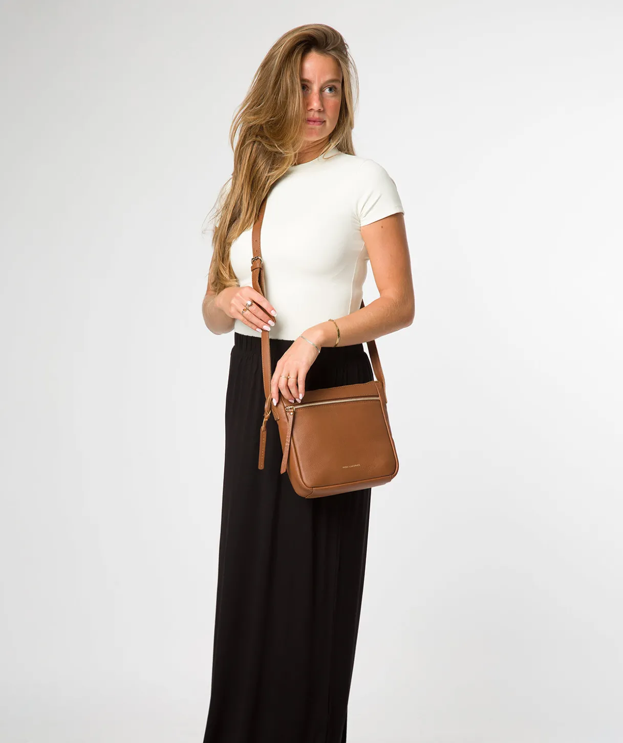 Harford' Tan Leather Cross Body Bag