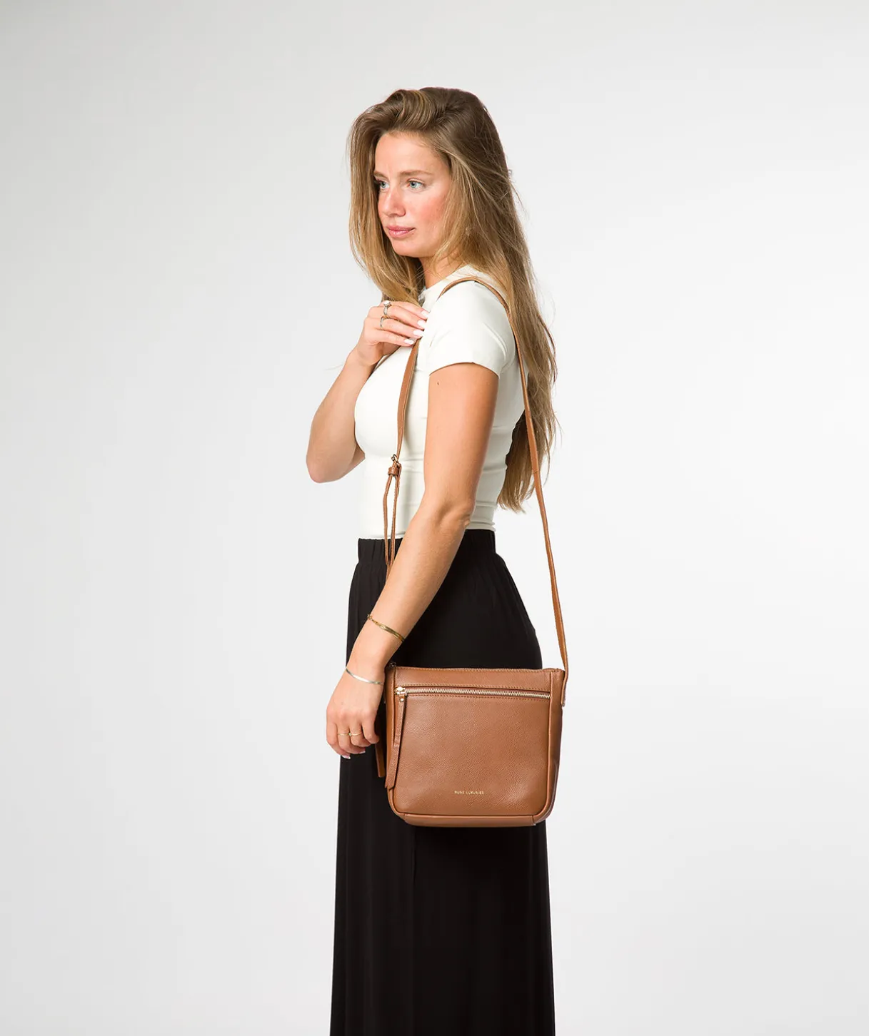 Harford' Tan Leather Cross Body Bag