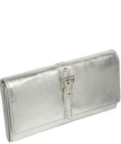 Harriet' Metallic Silver Leather Purse