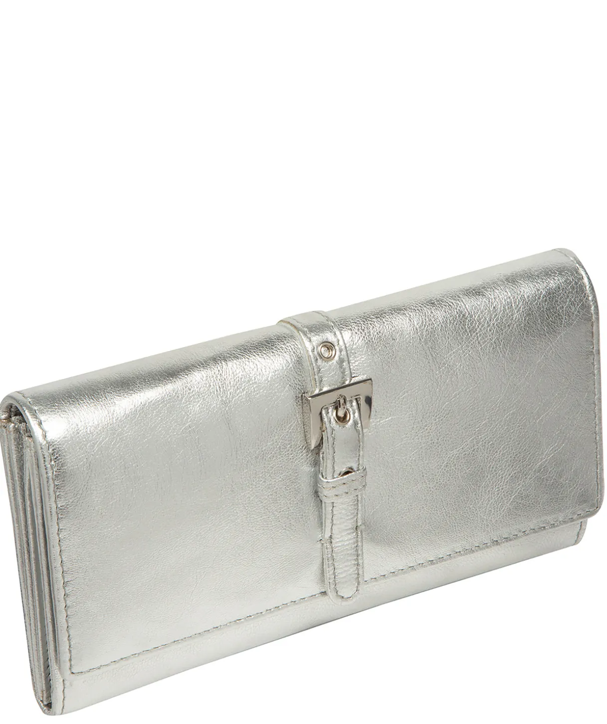 Harriet' Metallic Silver Leather Purse