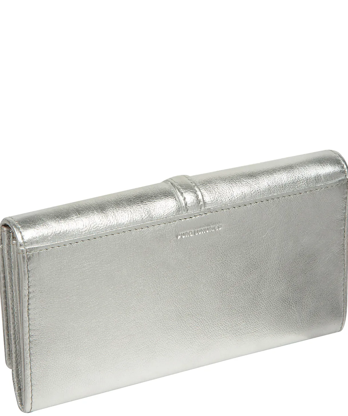 Harriet' Metallic Silver Leather Purse
