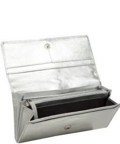 Harriet' Metallic Silver Leather Purse