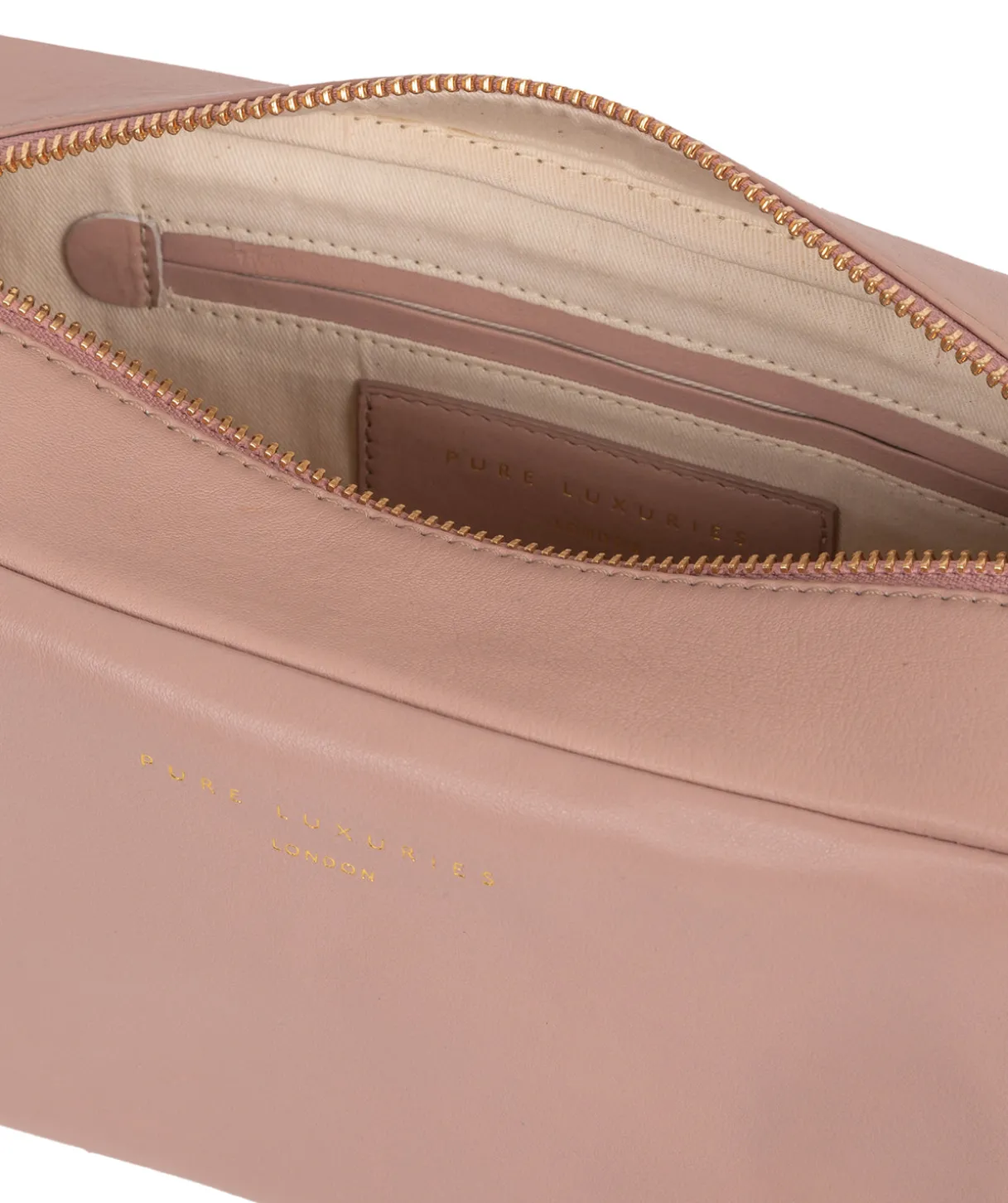 Highgate' Blush Pink Leather Make-Up Bag