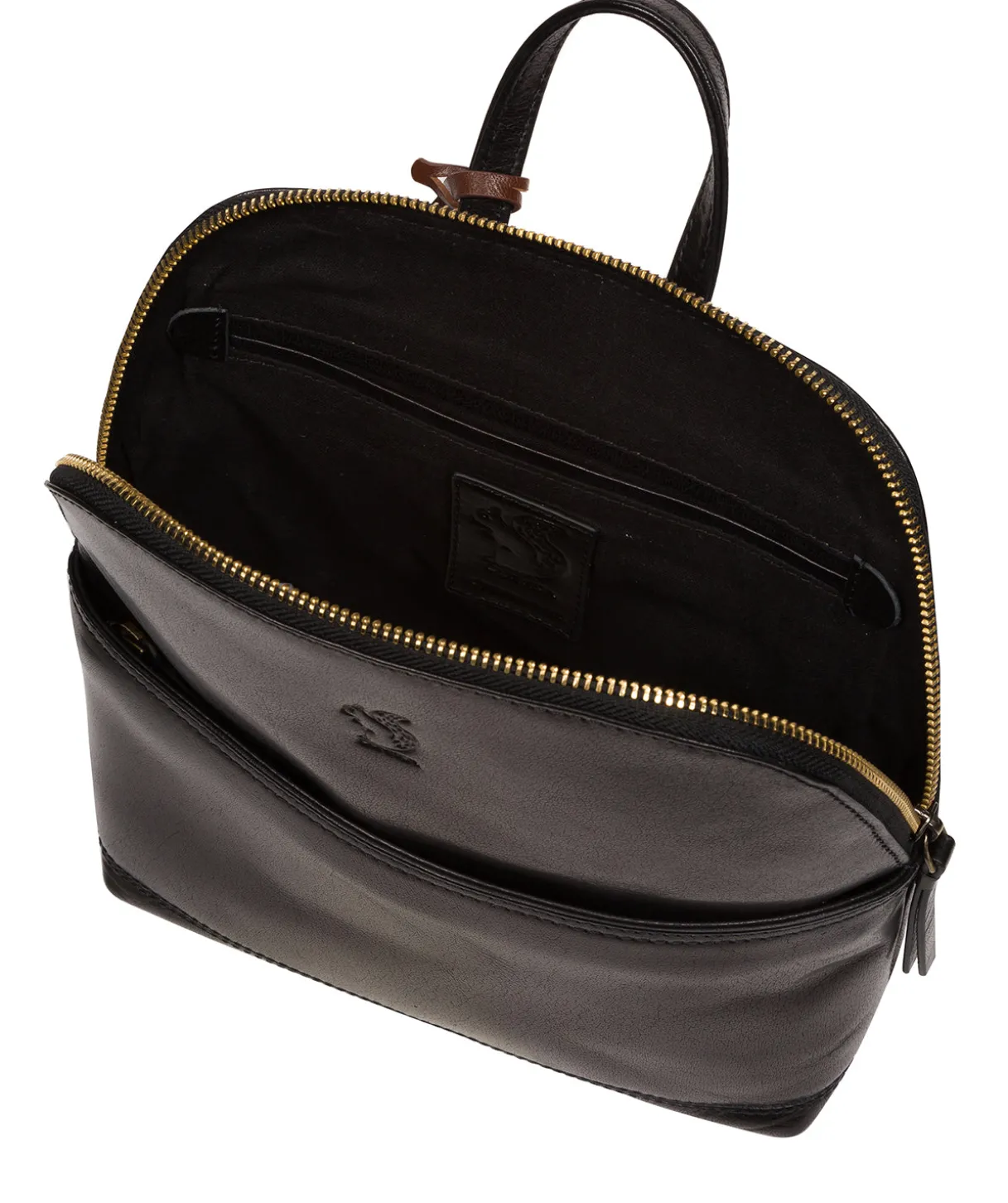 Hollis' Black Leather Backpack