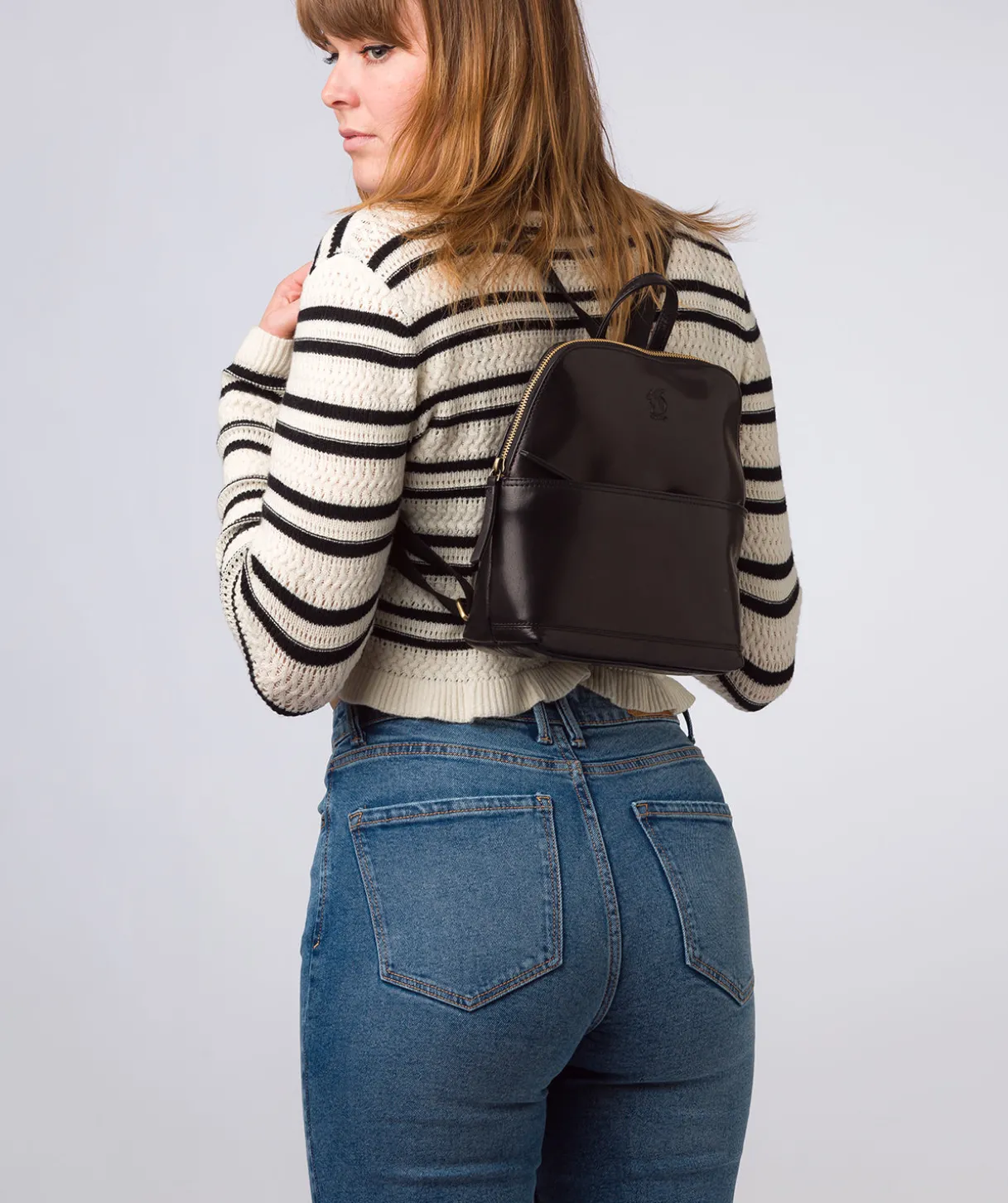Hollis' Black Leather Backpack