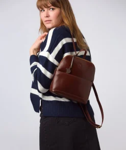 Hollis' Conker Brown Leather Backpack