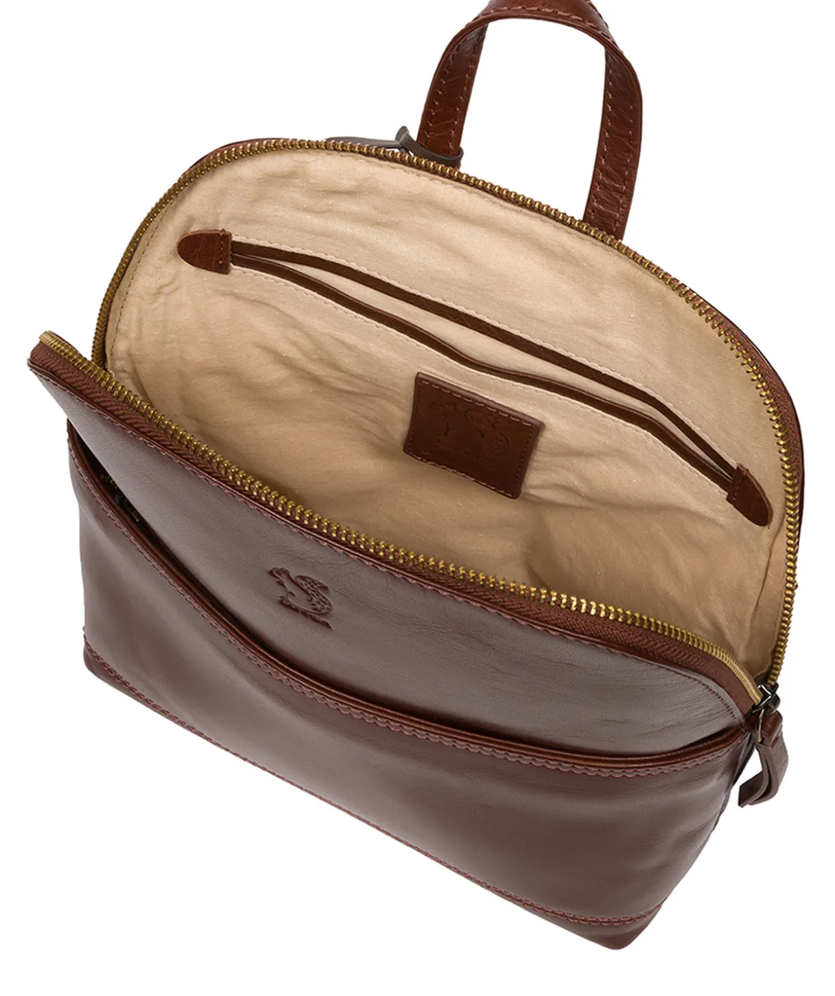 Hollis' Conker Brown Leather Backpack