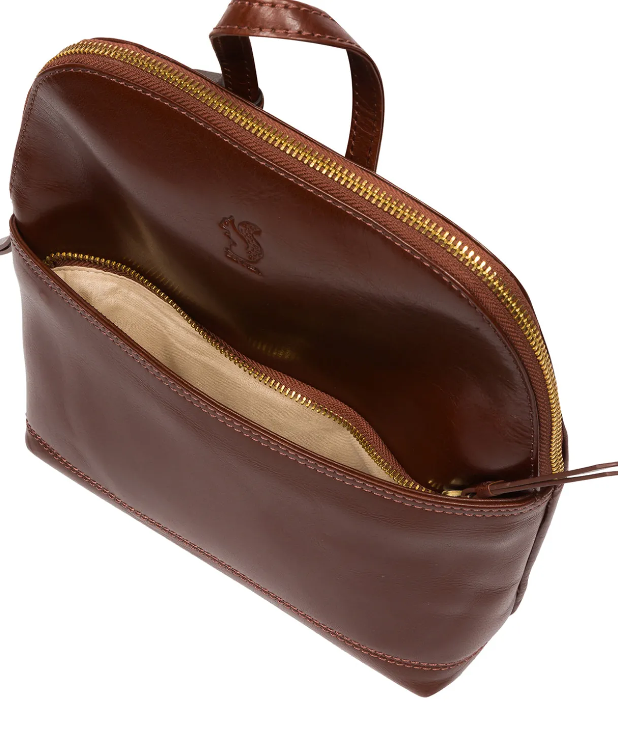 Hollis' Conker Brown Leather Backpack