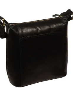 Indigo' Black Leather Shoulder Bag