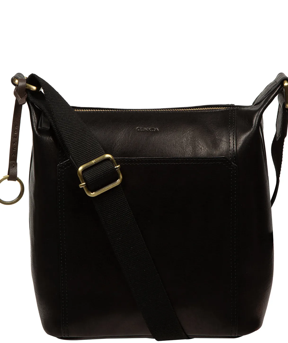 Indigo' Black Leather Shoulder Bag
