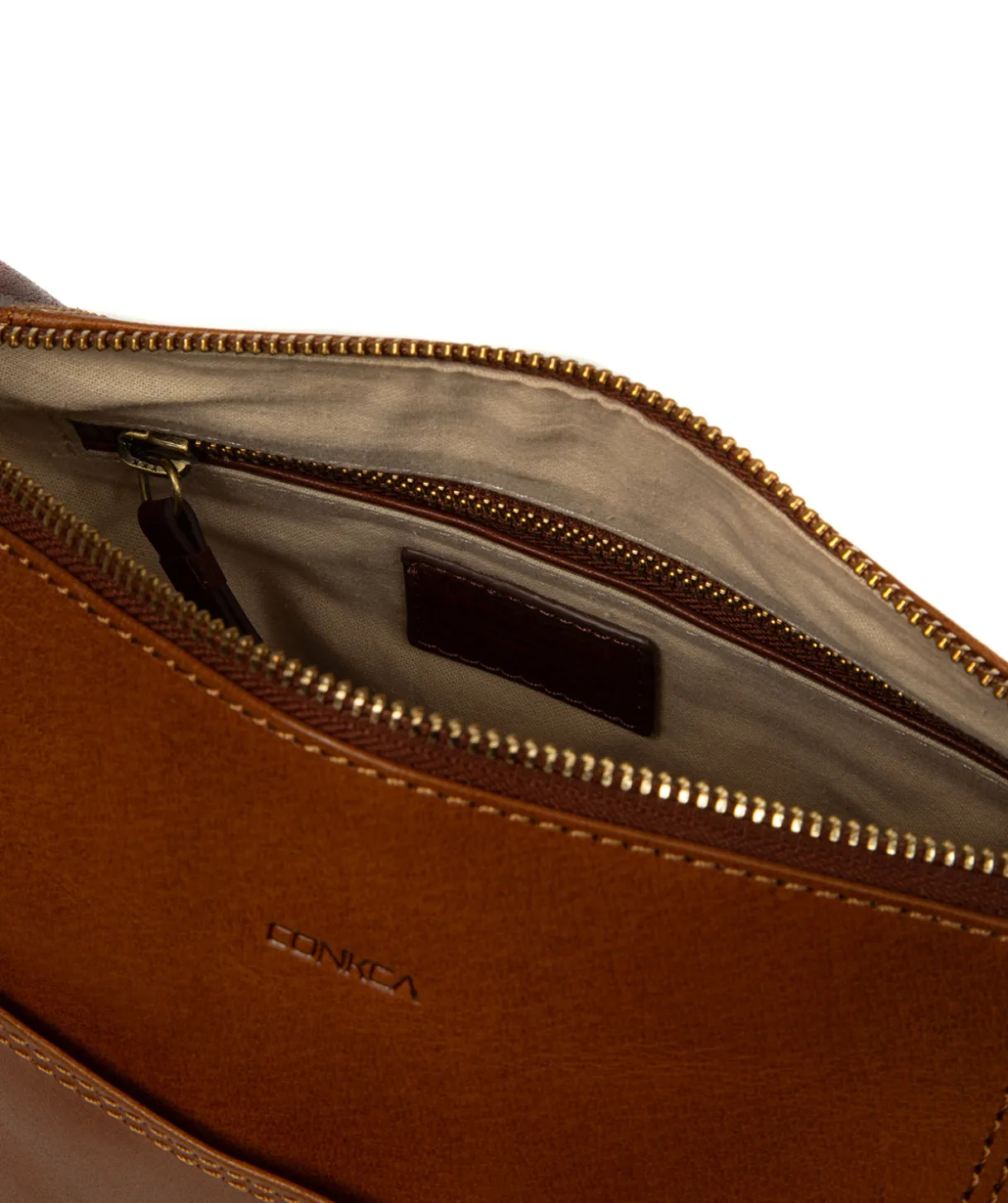 Indigo' Conker Brown & Dark Tan Leather Shoulder Bag