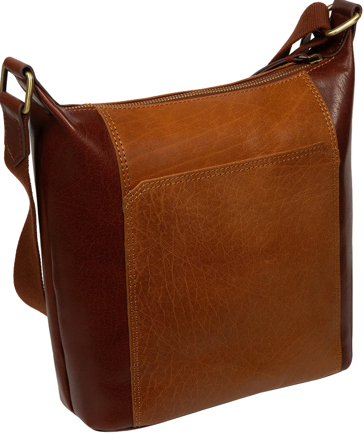 Indigo' Conker Brown & Dark Tan Leather Shoulder Bag