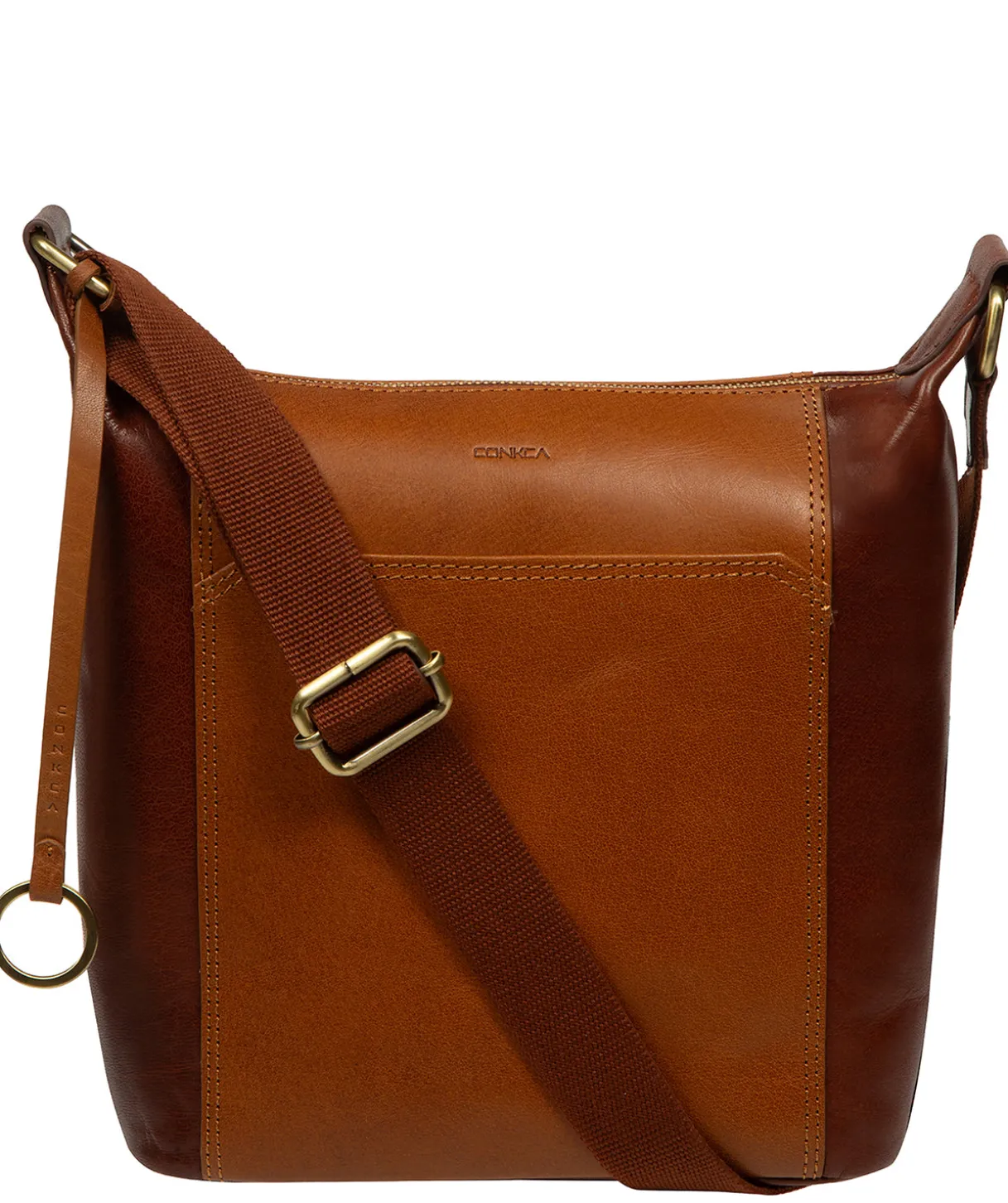 Indigo' Conker Brown & Dark Tan Leather Shoulder Bag
