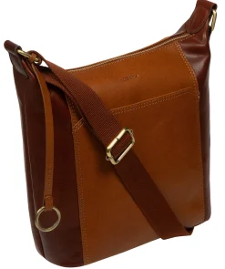 Indigo' Conker Brown & Dark Tan Leather Shoulder Bag